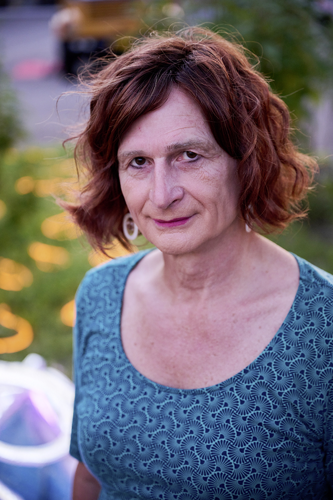Nandu Kriesche, während der Kulturnacht in Karlsruhe "Schweingehabt", 2024