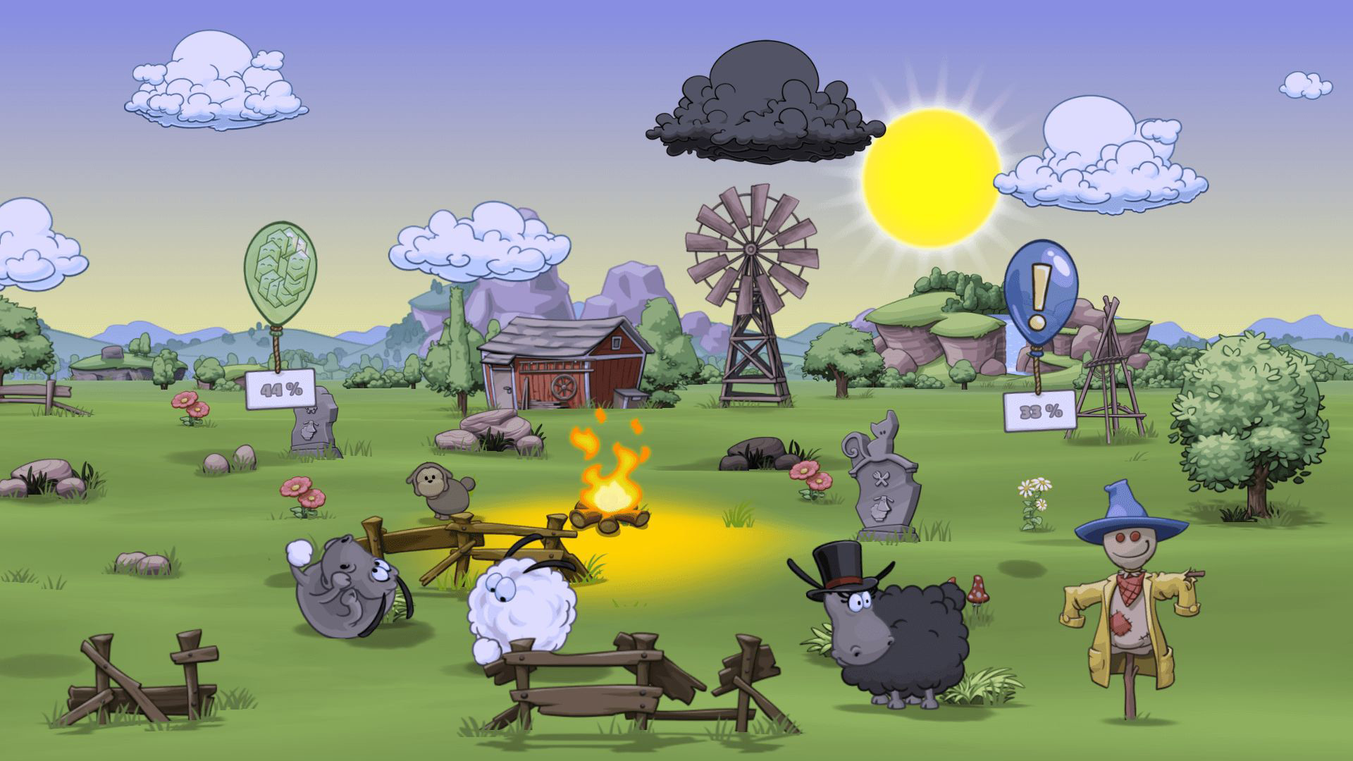 Hat im Vergleich zum Vorjahr abgenommen: der Marktanteil von deutschen Smartphone-, Tablet- und Browser-Games-Produktionen. Hier im Bild: "Clouds & Sheeps 2" von HandyGames in Giebelstadt.