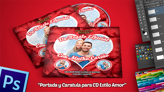 Portada y Caratula CD Estilo Amor en Photoshop. - Sitio Oficial de Jovany  Cámara Diseñador Gráfico