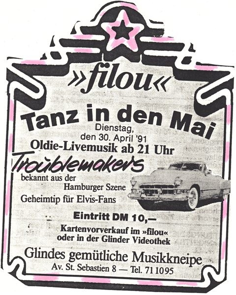 Zeitungsinserat mit Ankündigung