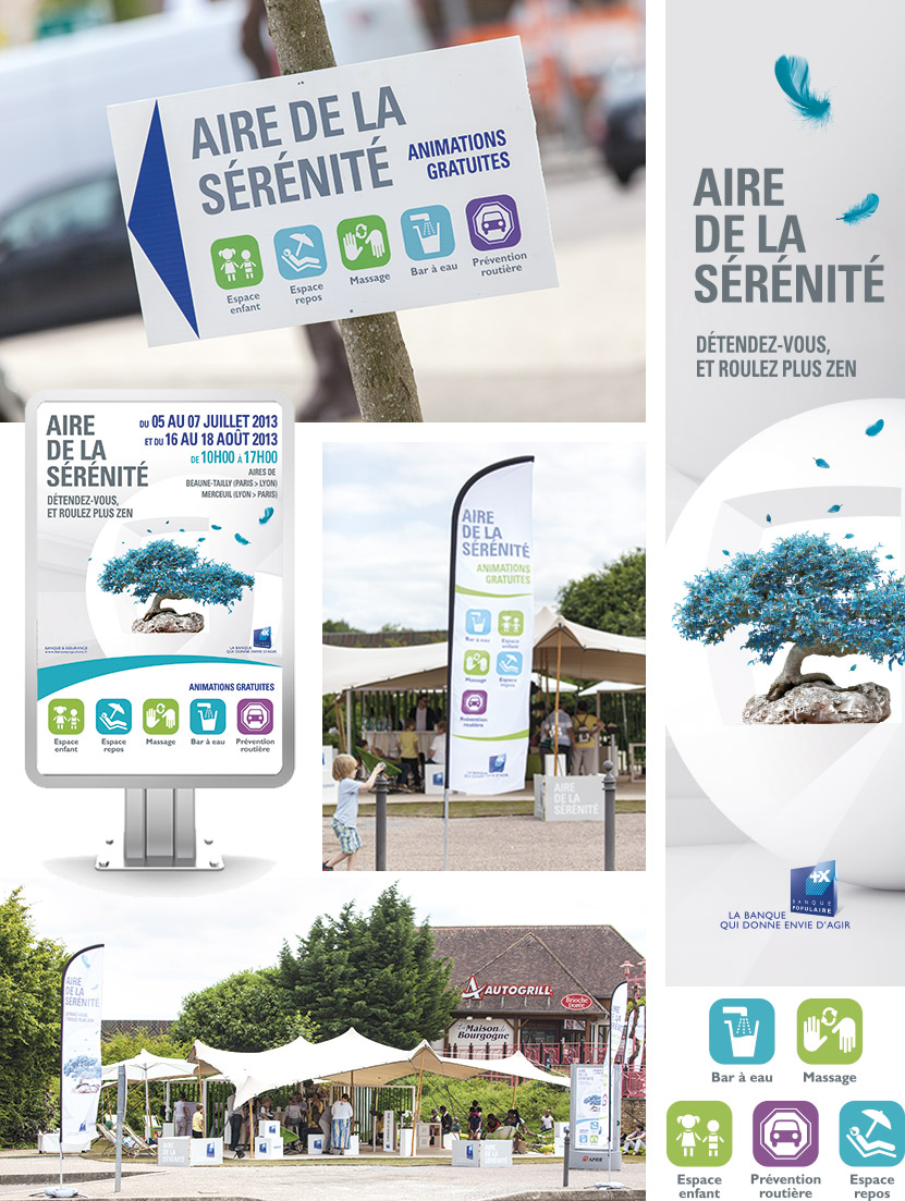 Réalisation d'une identité visuelle pour animations sur aire d'autoroute