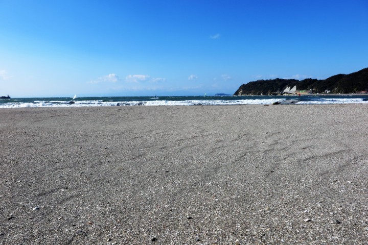 砂浜が綺麗な逗子海岸