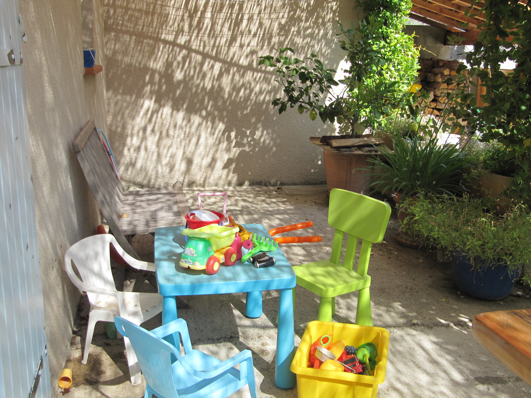 jeux sur la terrasse