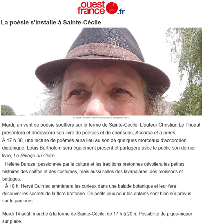 Ouest France 15 août 2018