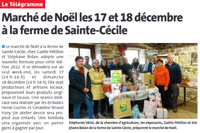 Le Télégramme - Article du 10 décembre 2022