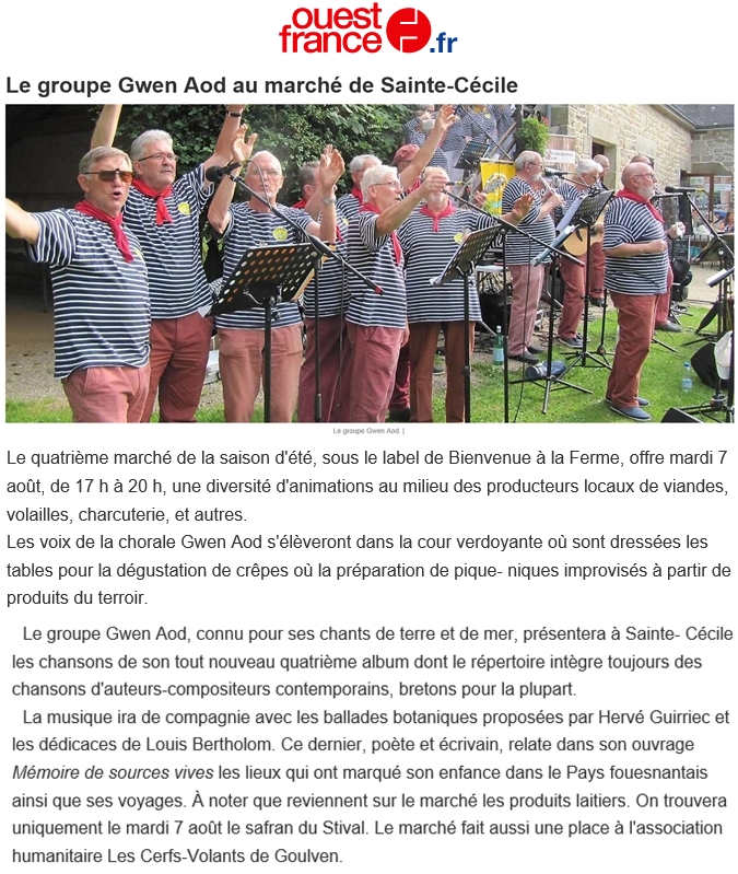 Ouest France 06 août 2018