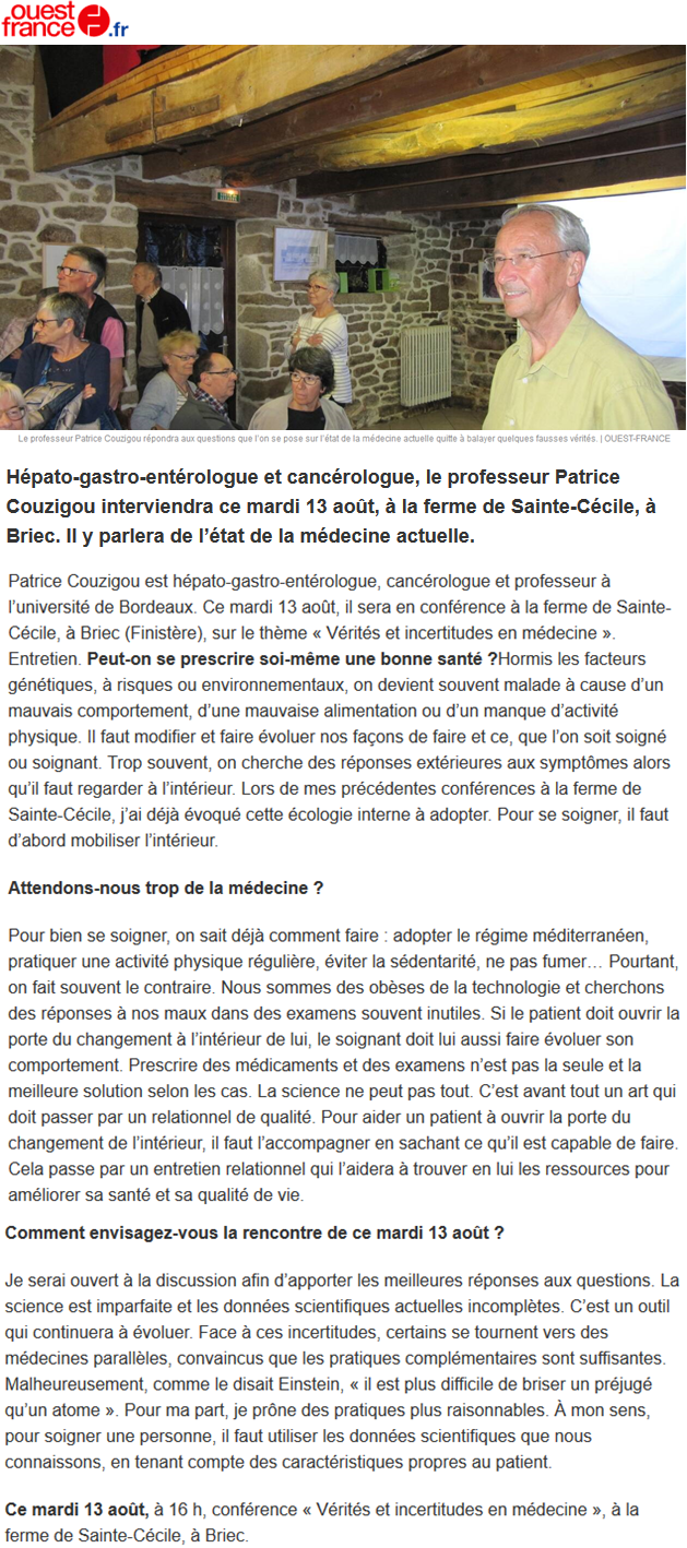 Ouest France du 13/08/2019