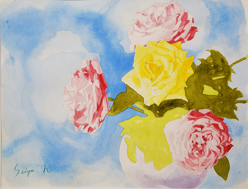 薔薇の絵を納品いたしました！ - 宮崎市・青の作家 | 中原誠也
