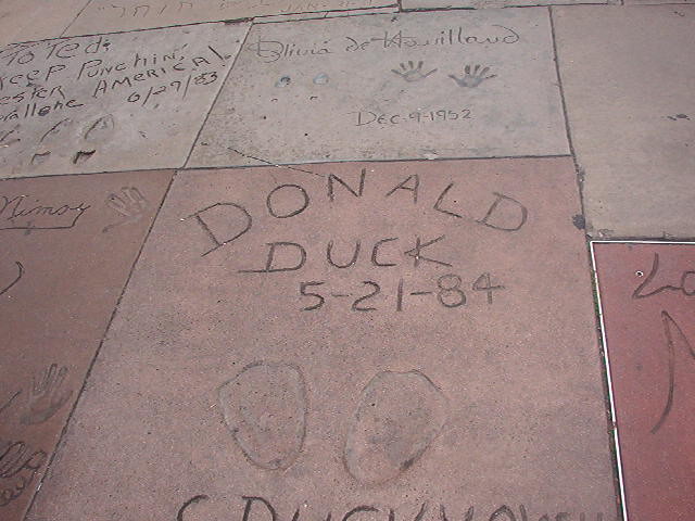 Empreinte de Donald Duck en face du Chinese Theatre