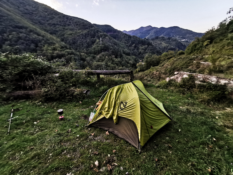 Camping on the road. Thru-hiking style. 