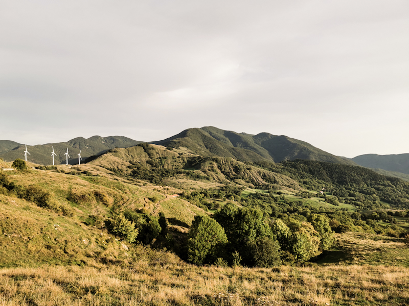 My campspots right of the turbines