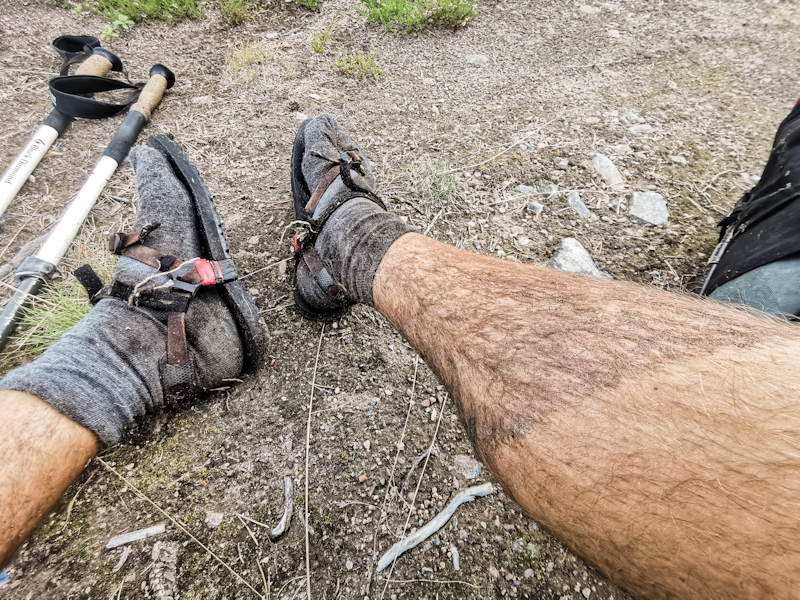 Stepping in the only mud hole on the whole trail today...