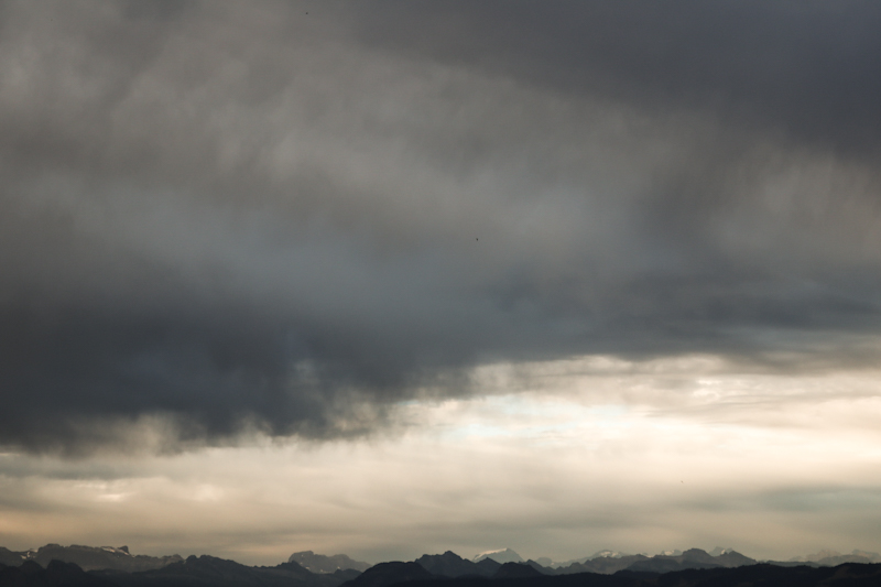 Dramatic sky with good views of the Alps ahead