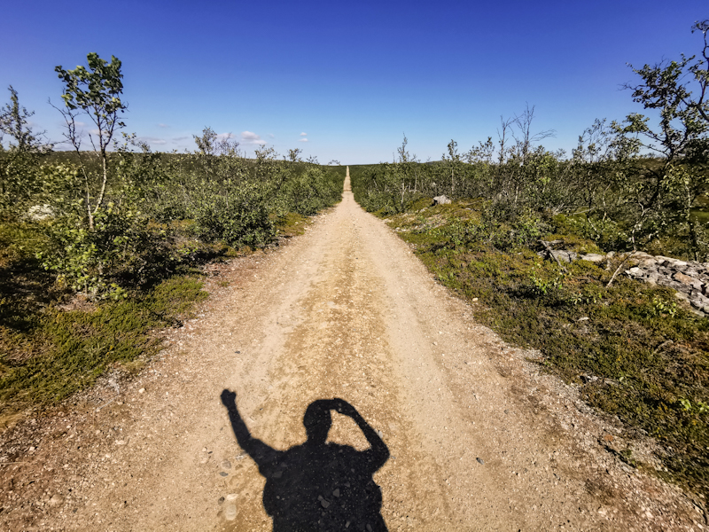 Never ending straight dirt road 