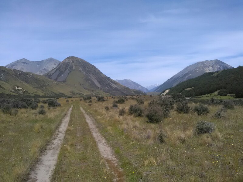 Following a 4WD track towards Harper Village