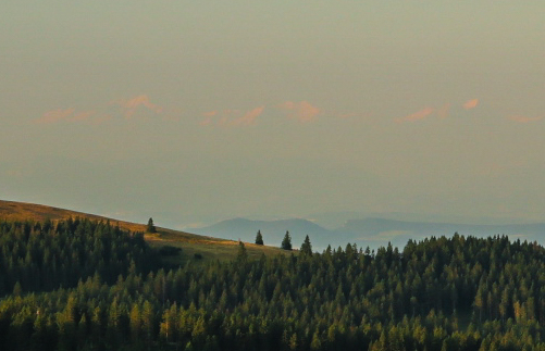 Eiger, Mönch and Jungfrau. Barely visible. 