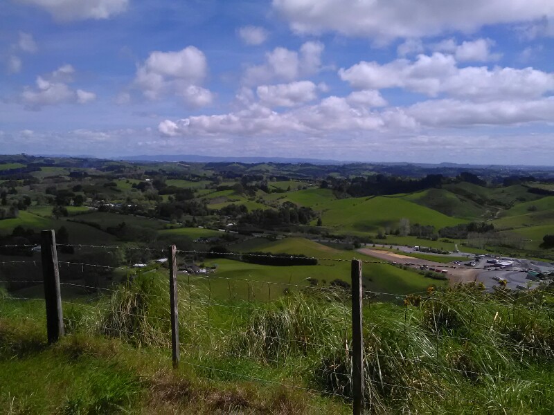 Sky Tower so far away, it's barely visible over the quarry