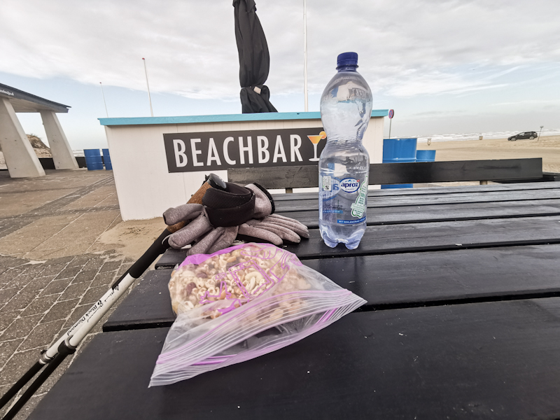 Gloves and water instead a tequila. At least I have salted peanuts with me. 