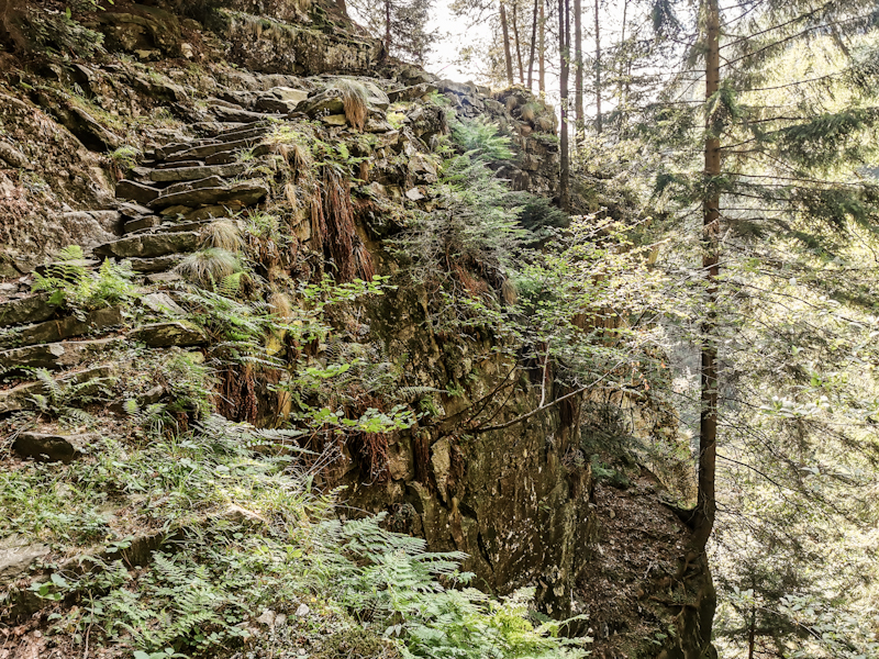 Part of the exposed trail today 