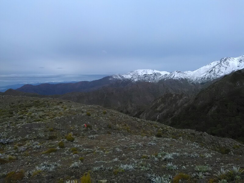 Snow covered Takitimu Mountains