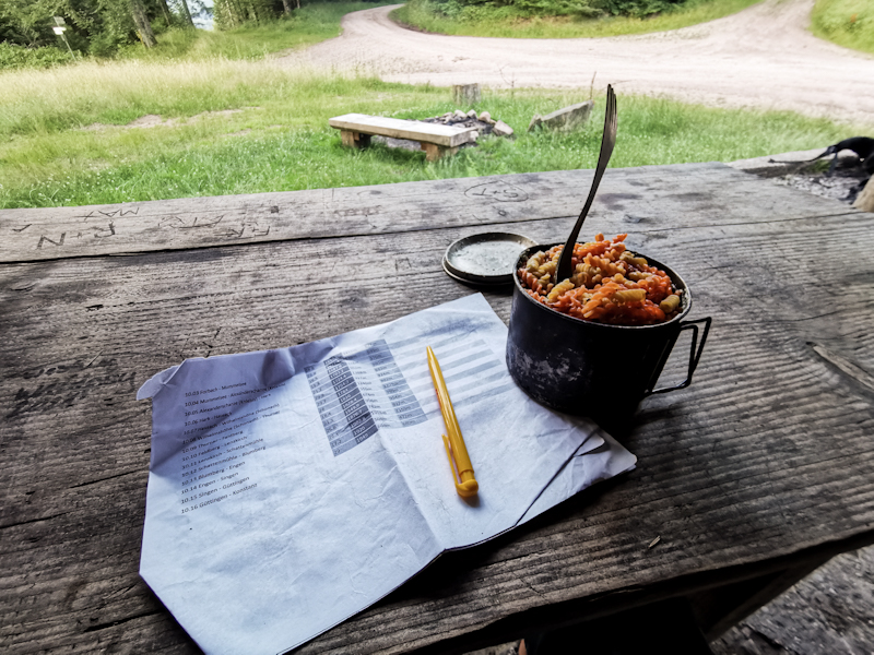 Preparing tomorrow. Notes and food.
