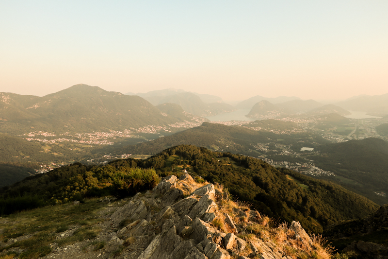 Looking south with Lugano in the background 