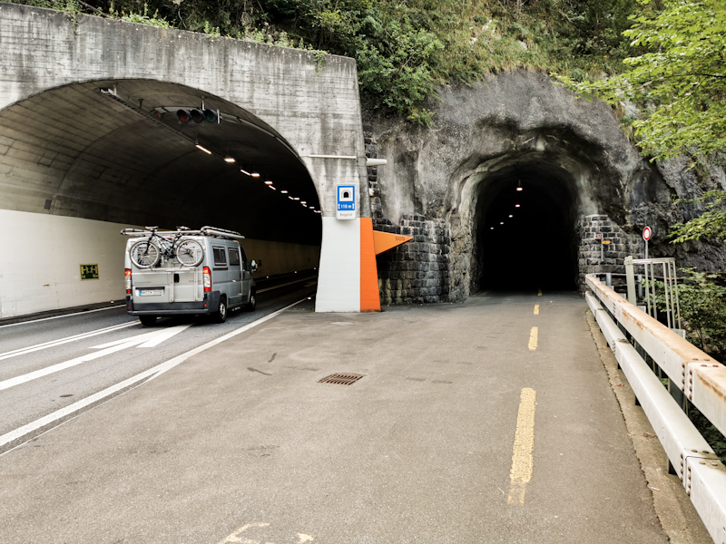 Separate tunnel for pedestrians