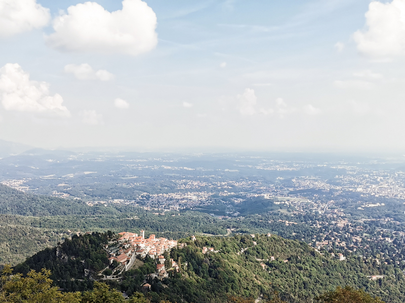 The view towards the south. Sacro Monte in the foreground.