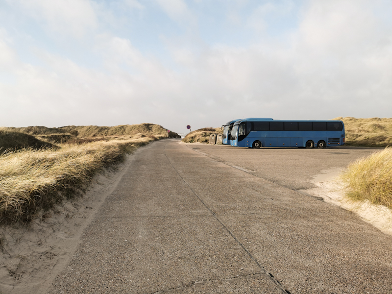 A last look back. No tourist busses but rather soldier shuttles to the firing range. 