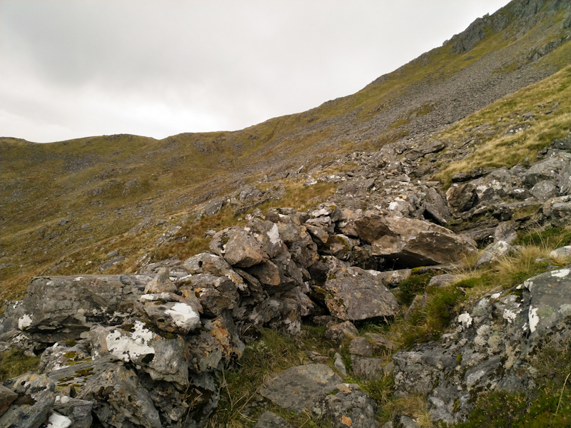 Tough going along a very random stone wall