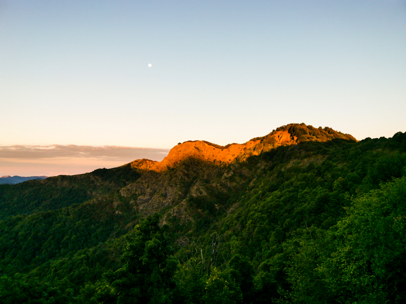 Monte Lavagnola, my camp spot, in wonderful early morning light 