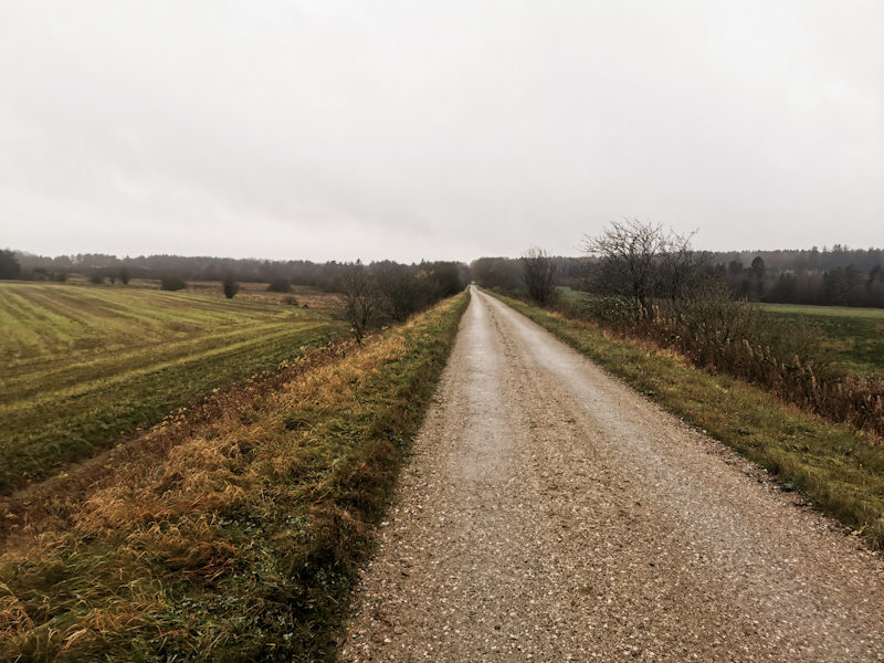 Following a cycle path through some attractive landscape 