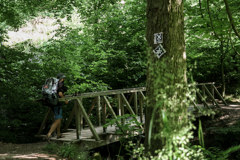 Crossing the Teufelsbrücke (Devil's Bridge). In 40 days give or take I will cross another Devil's Bridge. One a bit more interesting than this example. 