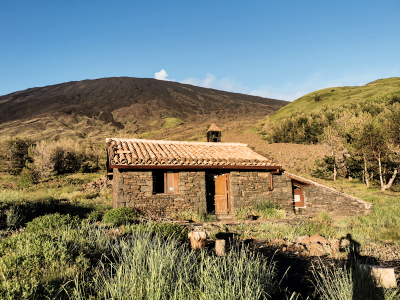 Bivacco Poggio with Etna smoking quietly in the background 