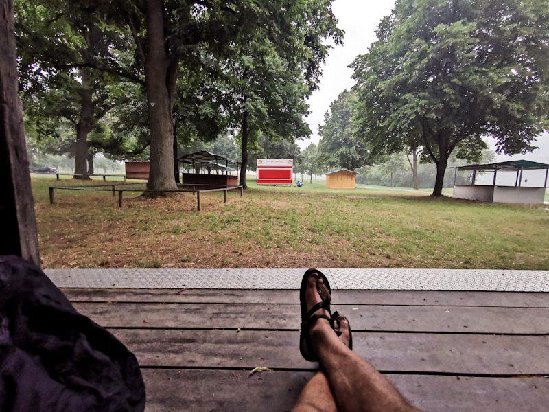 Waiting for the thunderstorm to pass