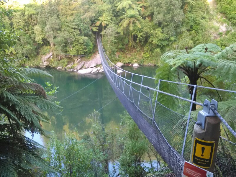 What a cool swing bridge just before Parawai Lodge