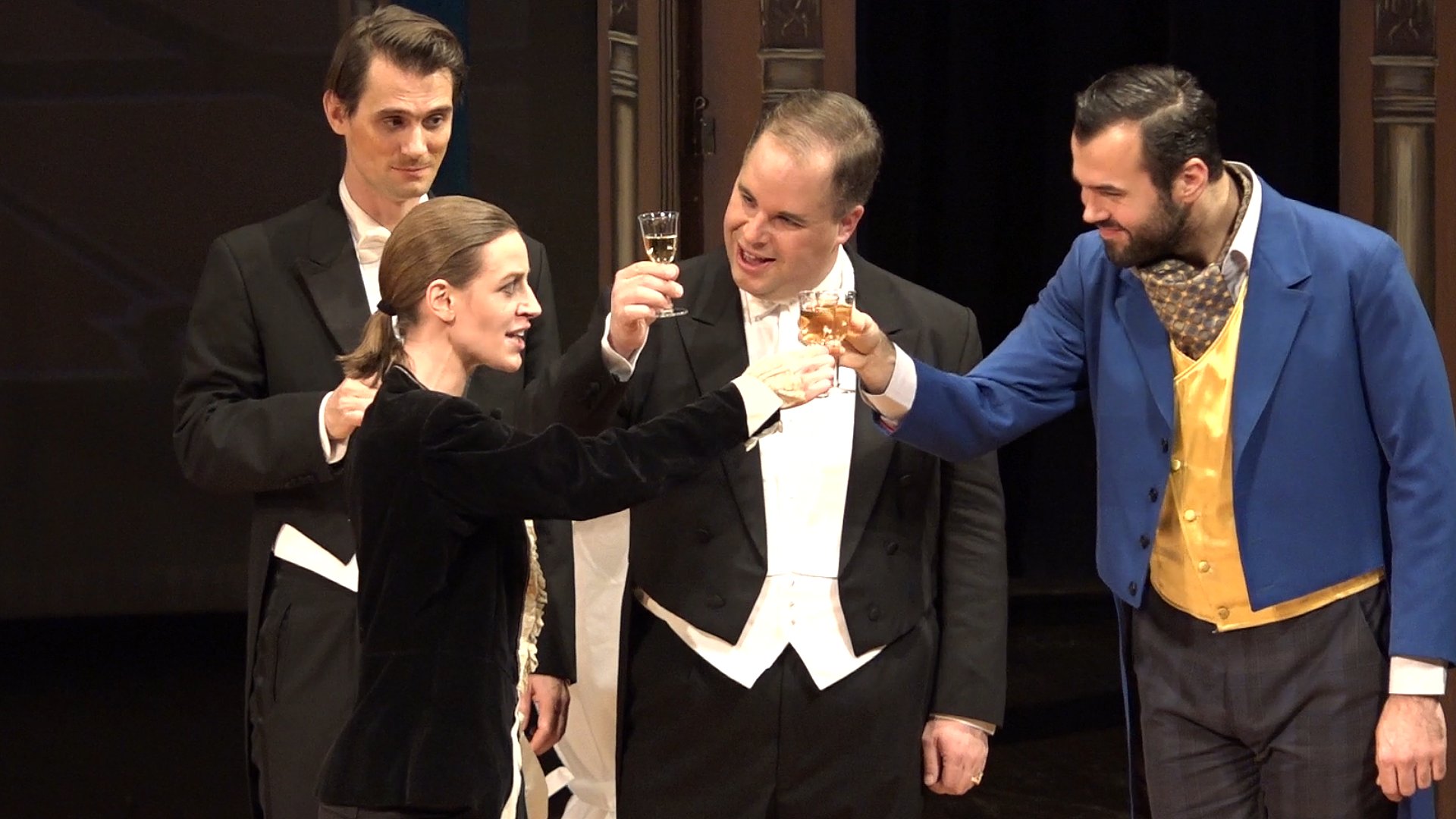 "Die Fledermaus" Ensemble Oper@Tee (c) Heinz Lasek 2019 Martin Hulan, Maria Lukasovsky, Florian Pejrimovsky, Branimir Agovi