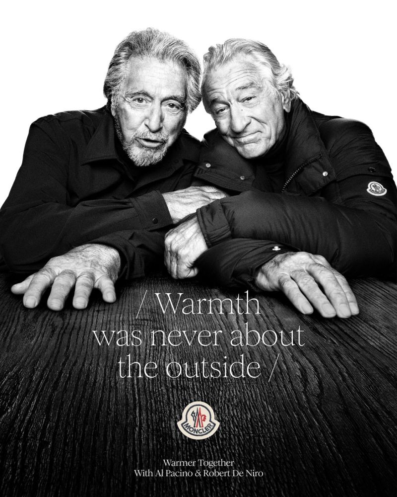 Moncler "Warmer Together" Global Campaign featuring Al Pacino and Robert De Niro wins award