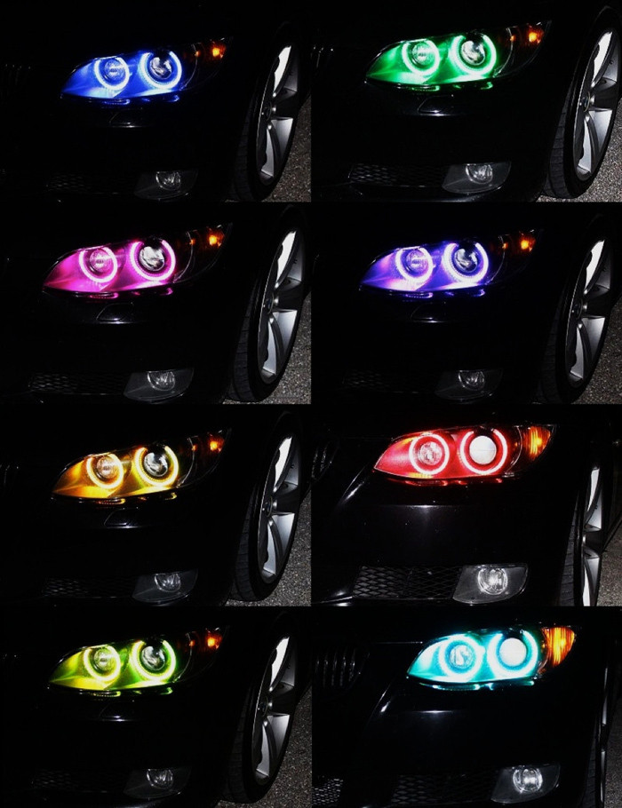 BMW angel eyes farbig RGB weiss mit funk fernbedienung