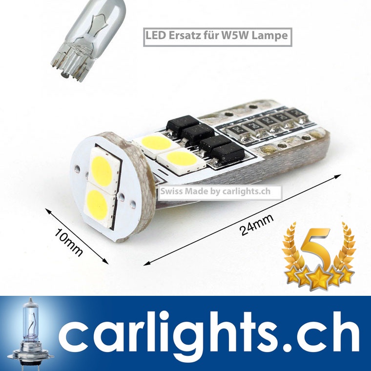 Auto LED STANDLICHT W5W T10 Swiss Made - LED upgrade Fahrzeuge