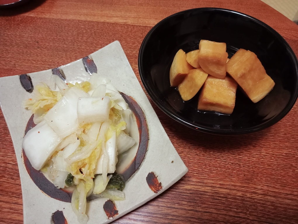 最新の水キムチとかぶらのポン酢漬け