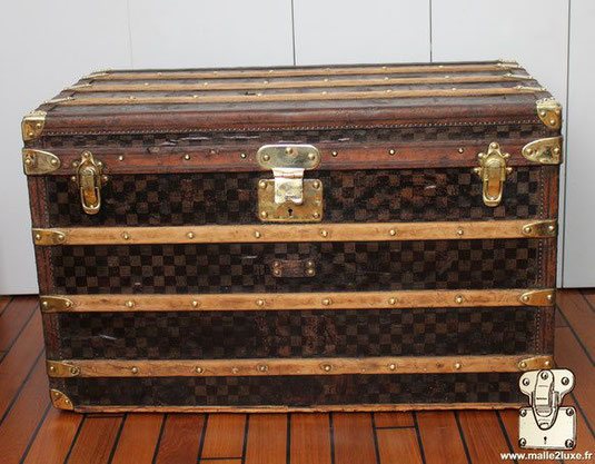 Malle courrier louis vuitton damier foncée pochoir 1890