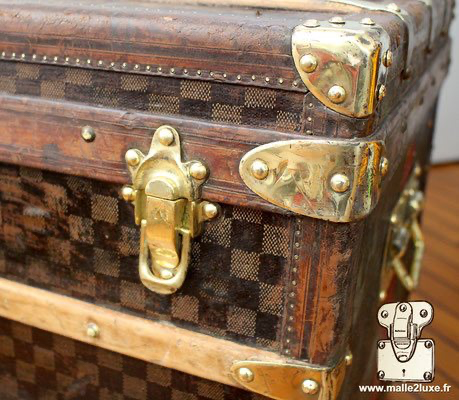 Louis Vuitton brass and leather mail trunk
