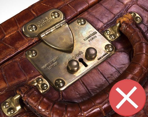 serrure valise Louis vuitton croco laiton oxydé