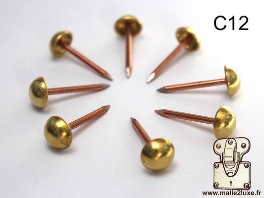 Clous laiton massif pour malle de luxe 12 mm