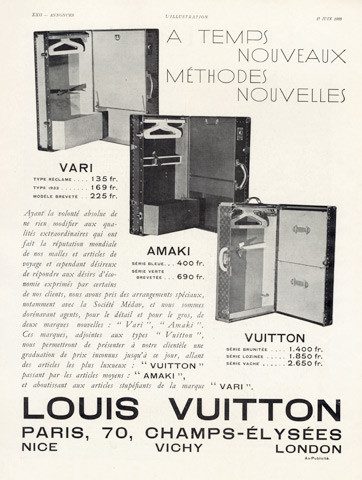 valise ancienne publicité Louis Vuitton wardrobe