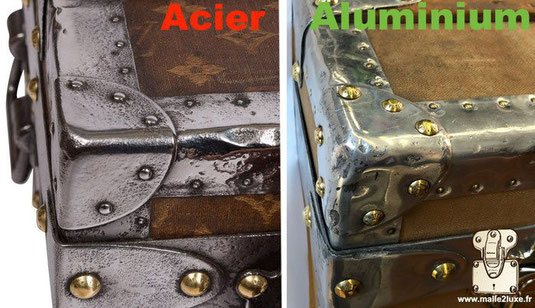 malle en coin acier et aluminium ne pas confondre bagage vuitton
