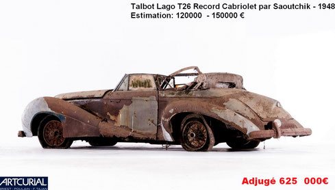 vente artcurial maillon talbot lago