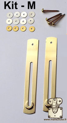 Solid brass lid stays for trunks, cases, and presentation boxes.