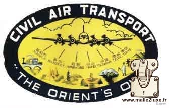 Old hotel labels for trunks - Civil air transport the orient's on 